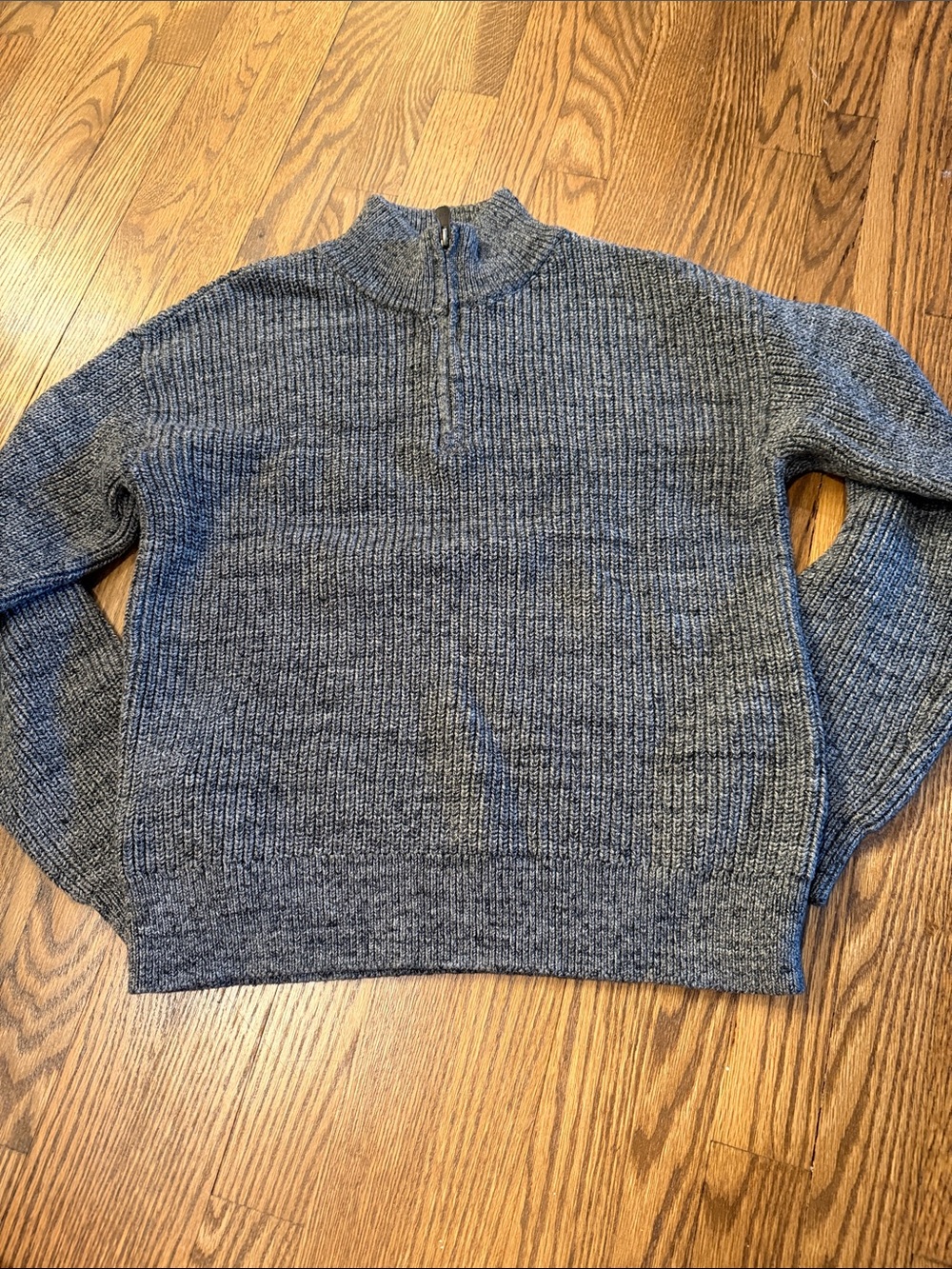 GAP Boys Navy-Gray Zip Mock Neck Sweater Size Large - Picture 1 of 4